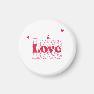 Schattige Rood Hart Liefde Typografie Grafisch Ont Magneet