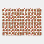 Schattige Rood Hart Patroon Teddybeer Valentijnsda Inpakpapier Vel (Voorkant 3)