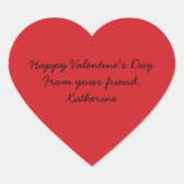 Schattige rood hart script Valentijnsdag klaslokaa Hart Sticker (Voorkant)
