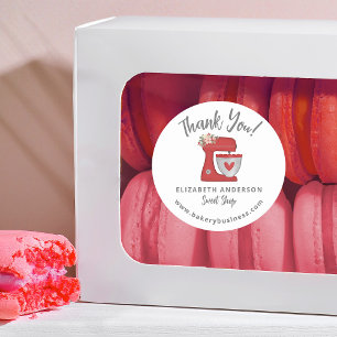Schattige Rood Kerst Mixer Bakkerij Bedrijf Bedank Ronde Sticker