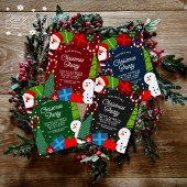 Schattige rood kerstfeest Santa & Sneeuwman Kaart