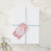 Schattige rood kerstpatroon - feestelijk en leuk cadeaulabel (Met Touw)