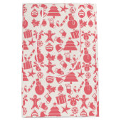 Schattige rood kerstpatroon - feestelijk en leuk medium cadeauzakje (Voorkant)