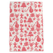 Schattige rood kerstpatroon - feestelijk en leuk medium cadeauzakje (Achterkant)