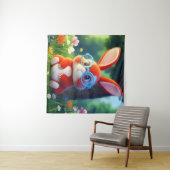 Schattige rood konijn zittend onder de boom-75767 wandkleed (In Situ (horizontaal))