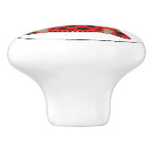 Schattige rood lieveheersbeestje meisje keramische knop (Zijkant)