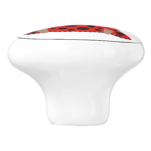 Schattige rood lieveheersbeestje meisje keramische knop (Zijkant)