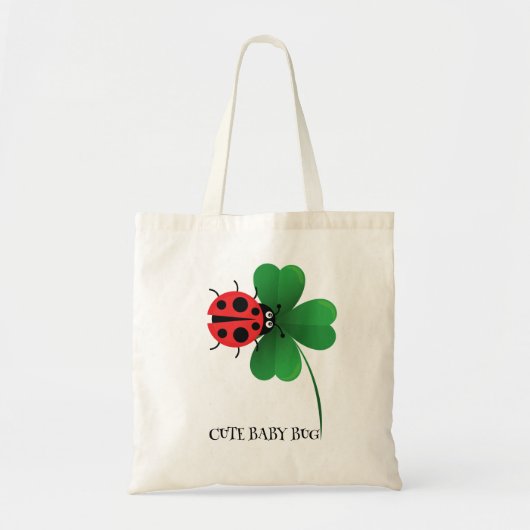 Schattige rood lieveheersbeestje op Lucky leaf Kin Tote Bag (Voorkant)