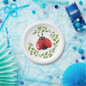 Schattige rood lieveheersbeestje papier Bord (Feest)