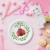 Schattige rood lieveheersbeestje papier Bord (Feest)