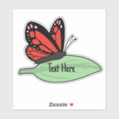 Schattige rood monarch vlinder label (Vel)