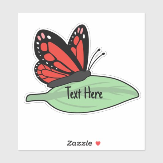 Schattige rood monarch vlinder label (Vel)