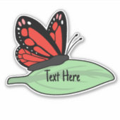 Schattige rood monarch vlinder label (Voorkant)