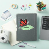 Schattige rood monarch vlinder label (iPad Cover)