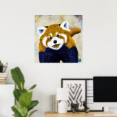 Schattige Rood Panda Portret Poster (Thuiskantoor)