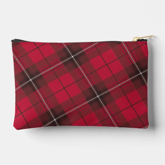 Schattige Rood Plaid Monogram of Initialen Etui (Achterkant)