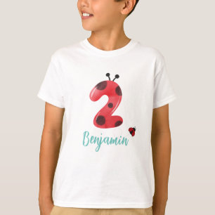 Schattige rood Polka dot Ladybug 2e Verjaardagsfee T-shirt