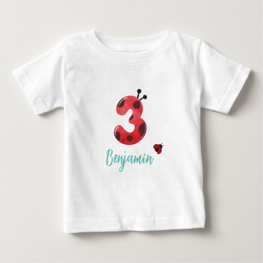 Schattige rood Polka dot Ladybug 3e Verjaardagsfee (Voorkant)