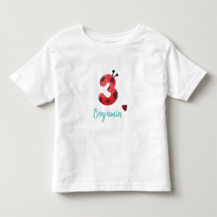 Schattige rood Polka dot Ladybug 3e Verjaardagsfee Kinder Shirts