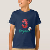 Schattige rood Polka dot Ladybug 3e Verjaardagsfee T-shirt (Voorkant)