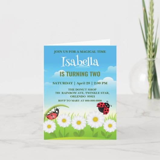 Schattige rood Polka dot Ladybug Daisy Flower Verj (Voorkant)