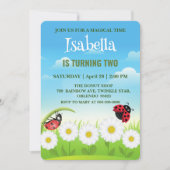 Schattige rood Polka dot Ladybug Daisy Flower Verj Kaart (Voorkant)