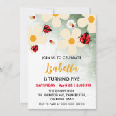 Schattige rood Polka dot Ladybug Daisy Flower Verj Kaart (Voorkant)