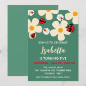 Schattige rood Polka dot Ladybug Daisy Flower Verj Kaart (Voorkant / Achterkant)