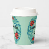 Schattige rood Polka dot Ladybug Oerwoud Leaf Verj Papieren Bekers (Links)