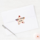 Schattige rood Polka dot Ladybug Spring Flower Ver Ster Sticker (Envelop)