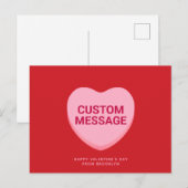 Schattige rood roze aangepaste bericht conversatie briefkaart (Voorkant / Achterkant)