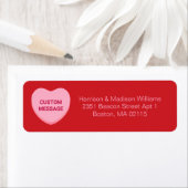 Schattige rood roze aangepaste bericht conversatie etiket (Insitu)