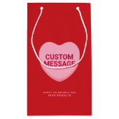 Schattige rood roze aangepaste bericht conversatie klein cadeauzakje (Achterkant)