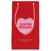 Schattige rood roze aangepaste bericht conversatie klein cadeauzakje (Voorkant)