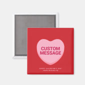 Schattige rood roze aangepaste bericht conversatie magneet (Voorkant / Achterkant)