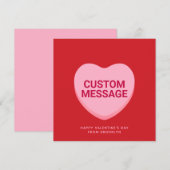 Schattige rood roze aangepaste conversatie hartkaa (Voorkant / Achterkant)