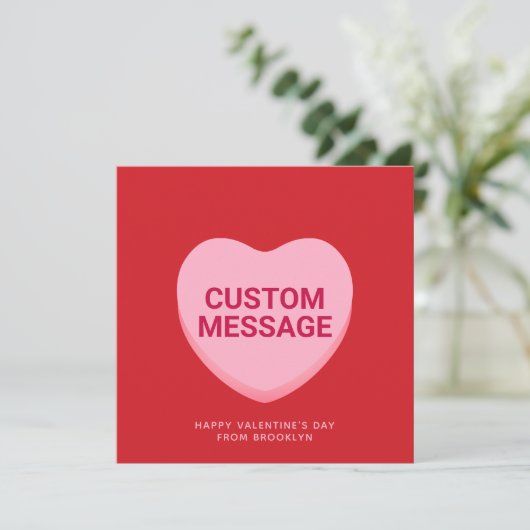 Schattige rood roze aangepaste conversatie hartkaa (Staand voorkant)