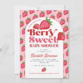 Schattige Rood Roze Berry Zoet Baby shower Kaart (Voorkant)