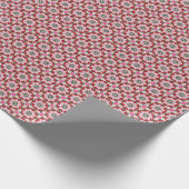 Schattige  Rood Roze Groen Patroon Kerst Cadeaupapier (Hoek)