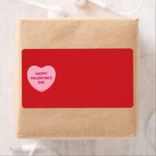 Schattige rood roze hart blanco Valentijnsdag Etiket