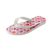 Schattige Rood & Roze Harten en Paw Prints Dierenl Kinder Teenslippers (Schuin)