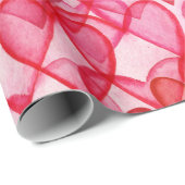 Schattige rood roze waterverf harten cadeaupapier (Rol Hoek)