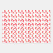 Schattige, rood silhouet, vrolijke dans inpakpapier vel (Voorkant)