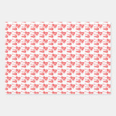 Schattige, rood silhouet, vrolijke dans inpakpapier vel (Voorkant 3)