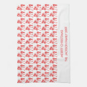 Schattige, rood silhouet, vrolijke dans theedoek (Verticaal)