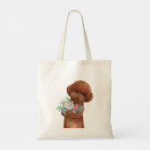 Schattige Rood Speelgoed Poedel Puppy Doodle Honde Tote Bag (Achterkant)