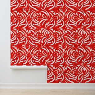 Schattige rood tegelpatroon Wallpaper Behang