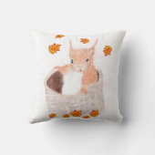 Schattige rood vierkant kussen (Achterkant)