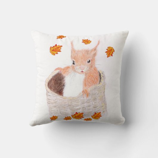 Schattige rood vierkant kussen (Achterkant)