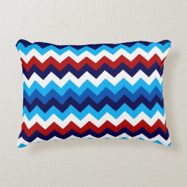 Schattige Rood Wit Blauw Chevrons Accent Kussen
